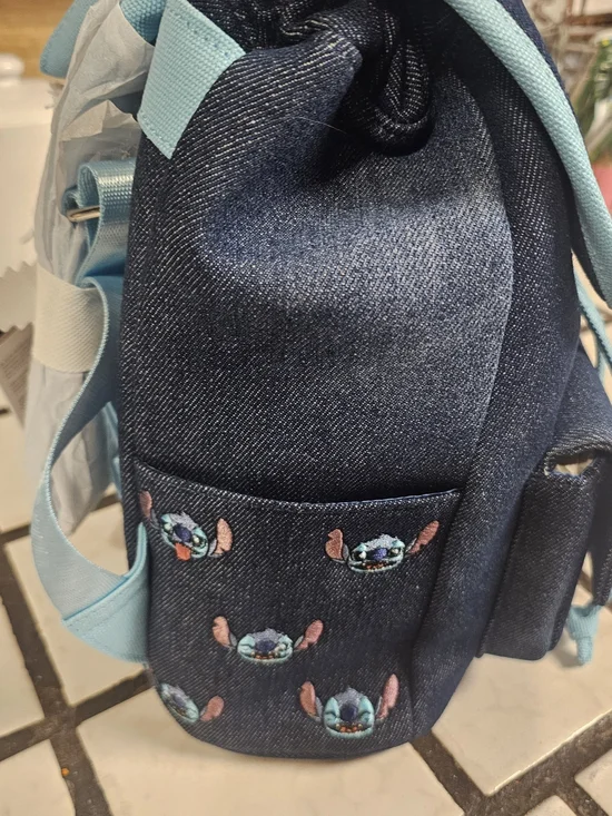 Disney Loungefly Stitch Embroidered Mini Backpack - Navy & Teal - Picture 2 of 5